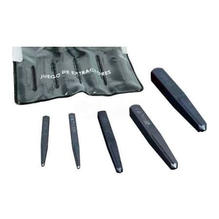 Urrea Pipe Extractor Set, 1/8 To 3/8, Straight Flute, 5 Pieces